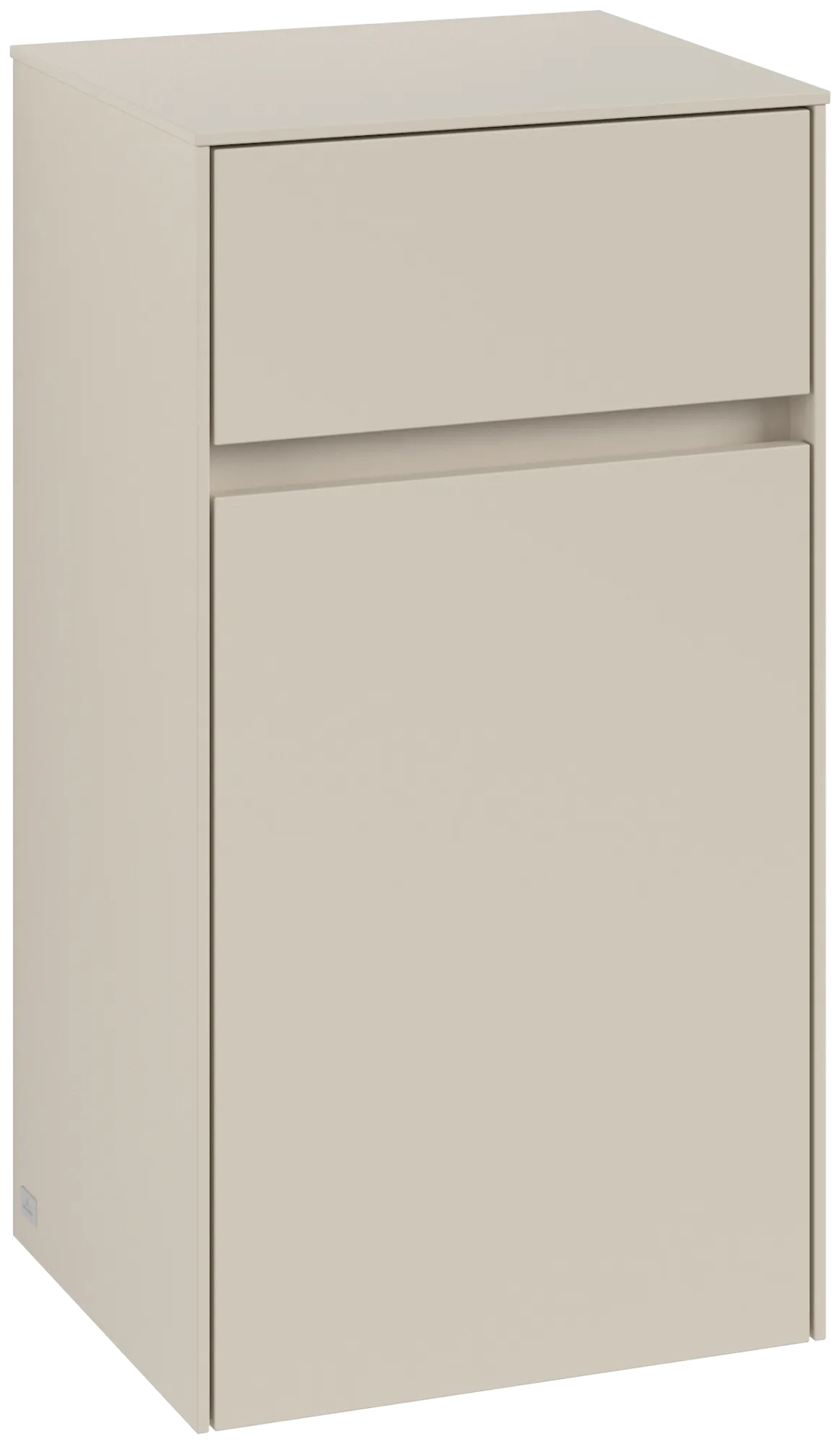 Villeroy & Boch Collaro Seitenschrank C03201, 404x748x349mm, 1 Tür, 1 Schublade, Anschlag rechts, VN Cashmere Grey Villeroy & Boch Collaro Seitenschrank C03201, 404x748x349mm, 1 Tür, 1 Schublade, Anschlag rechts, VN Cashmere Grey