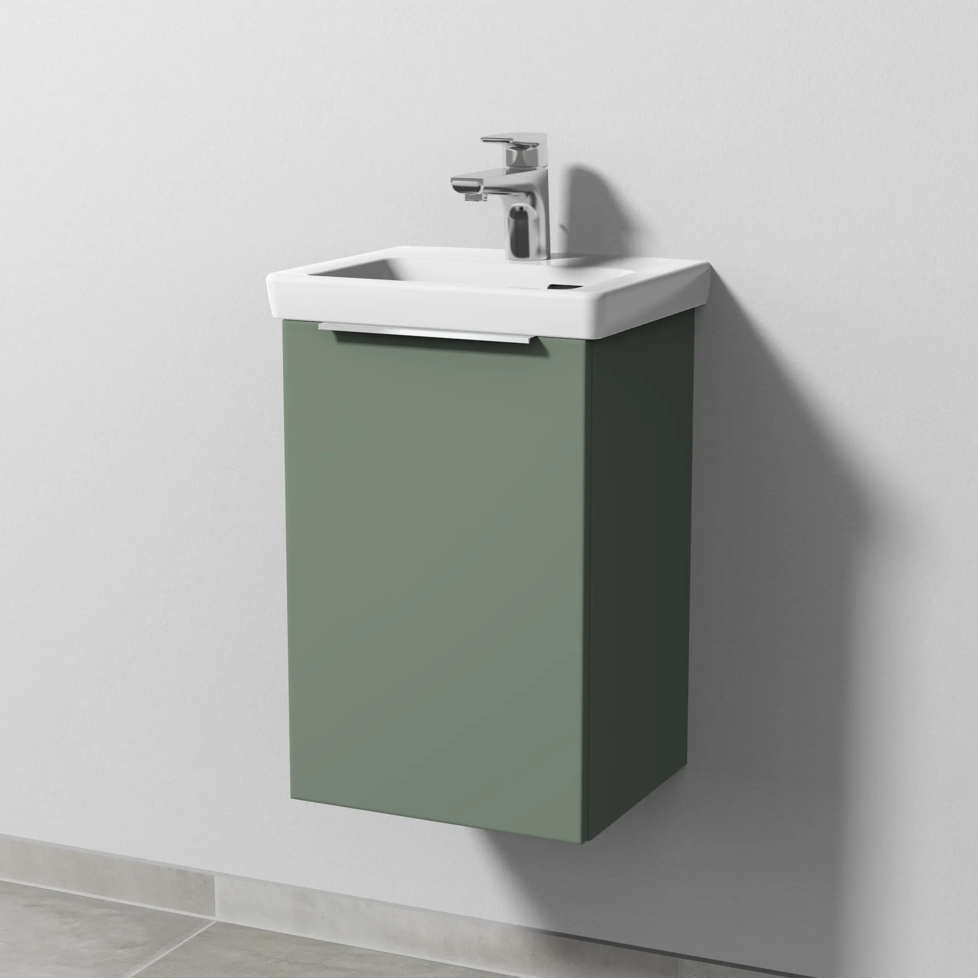 Sanipa Waschtischunterschrank „3way“ 335 × 517 × 293 mm in Soft-Green, Anschlag links