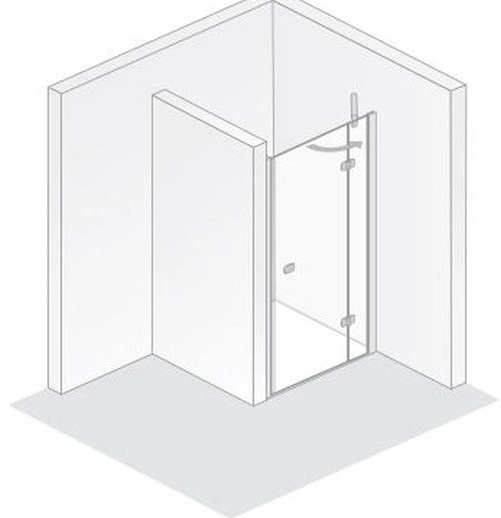 HSK teilgerahmte Drehtür „Premium Softcube“ Glas Nebel, Profile Chromoptik (Alu Hochglanz poliert), Scharniere Premium Softcube, H: 2000 mm HSK teilgerahmte Drehtür „Premium Softcube“ Glas Nebel, Profile Chromoptik (Alu Hochglanz poliert), Scharniere Premium Softcube, H: 2000 mm