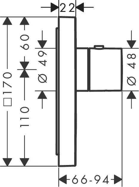 Thermostat UP Axor ShowerSelect Highflow FS 1 Verbraucher chrom Thermostat UP Axor ShowerSelect Highflow FS 1 Verbraucher chrom
