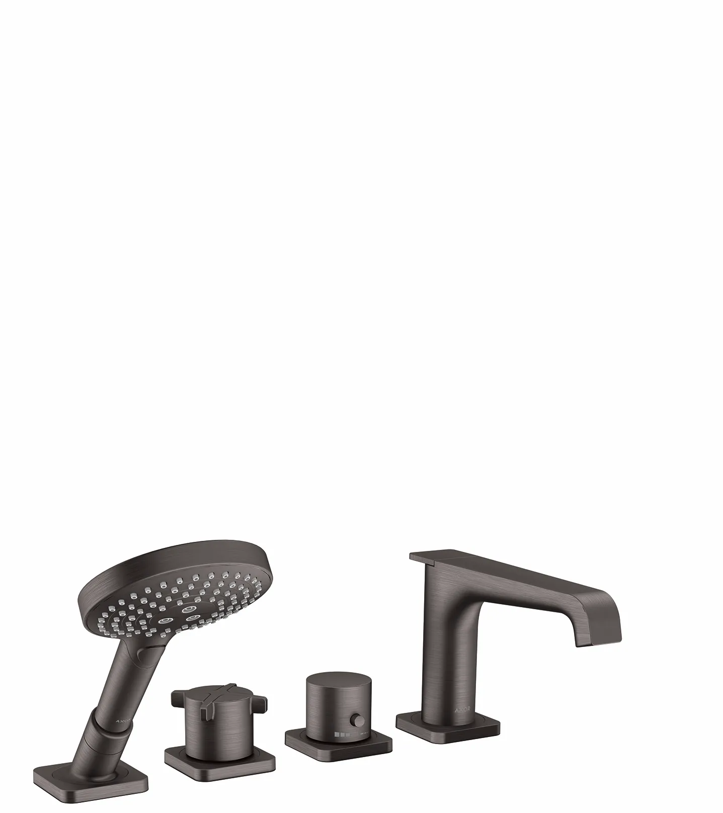 Hansgrohe AXOR Citterio E 4-Loch Wannenrandarmatur mit Thermostat, Brushed Black Chrome, Ausladung 190 mm Hansgrohe AXOR Citterio E 4-Loch Wannenrandarmatur mit Thermostat, Brushed Black Chrome, Ausladung 190 mm