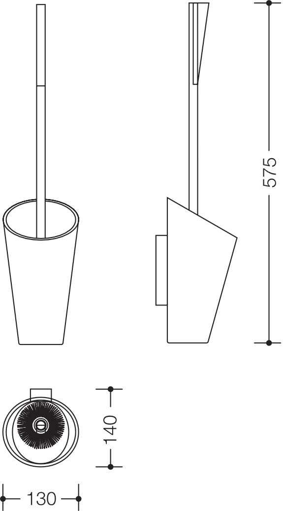 HEWI Toilettenbürstengarnitur „Serie 801“ 13 × 57,5 cm in Senfgelb