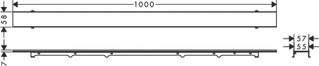 RainDrain Rock Duschrinne 900 mm kürzbar und befliesbar