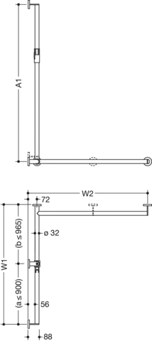 HEWI Haltegriff Ausführung rechts „System 900“, Befestigung verdeckt