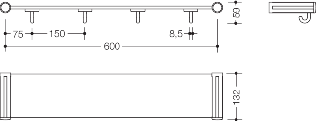 HEWI Ablage in 63 cm