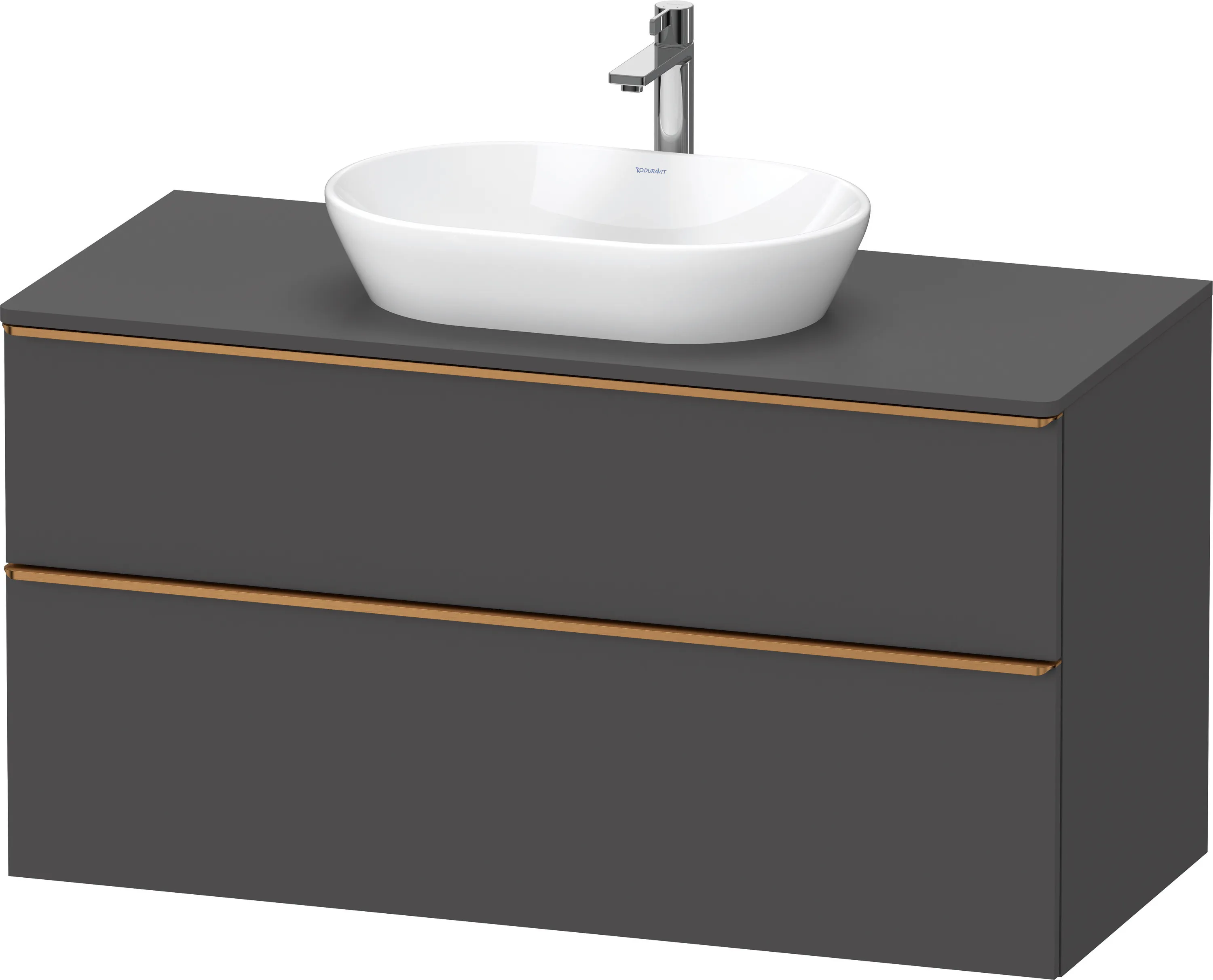 Duravit Waschtischunterschrank wandhängend „D-Neo“ 120 × 66,4 × 55 cm Graphit Matt