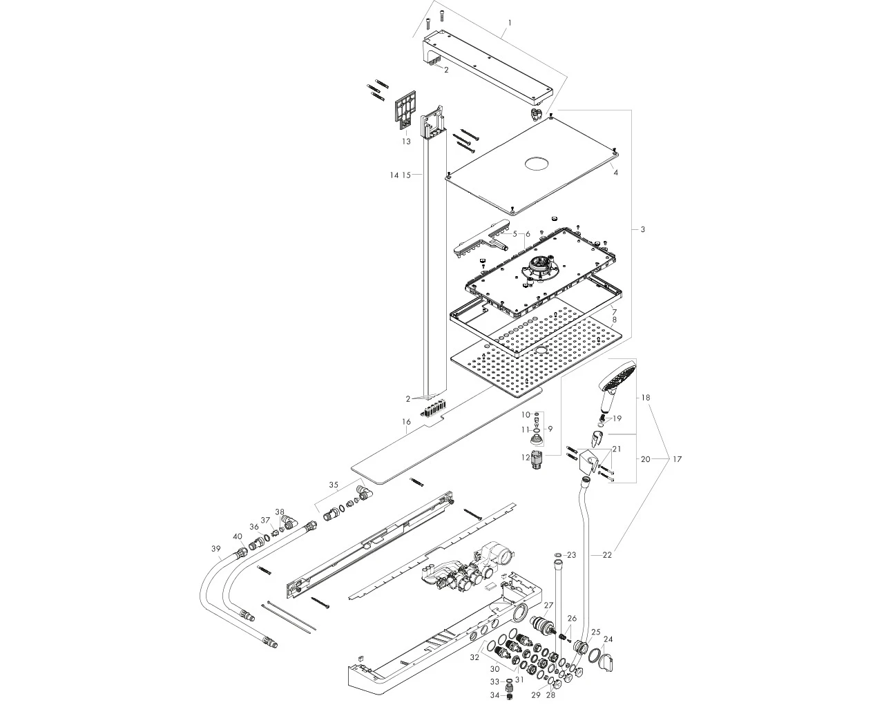 Showerpipe Rainmaker Select E 460 2jet weiss/chrom Showerpipe Rainmaker Select E 460 2jet weiss/chrom