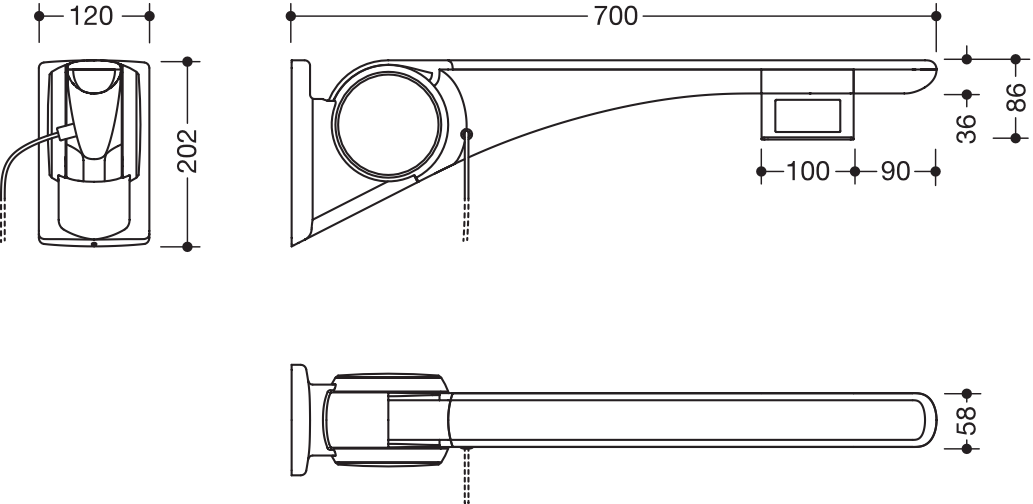 HEWI Stützklappgriff „Serie 802 LifeSystem“