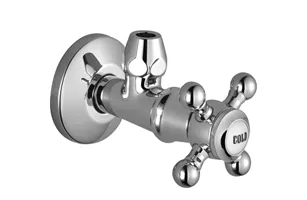 Dornbracht MADISON Eckventil Bronze gebürstet, Rosette Durchmesser 60 mm, Porzellanplättchen COLD