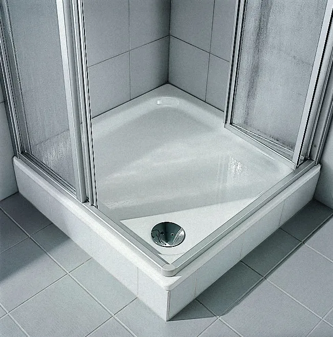 Kermi Duschtür Eckeinstieg 2-teilig (Falttür) Halbteil „NOVA 2000“ Glas Kerolan Fontana, Profile Silber Mattglanz, BV: 970 - 992 mm WE: 980 - 1002 mm H: 2000 mm