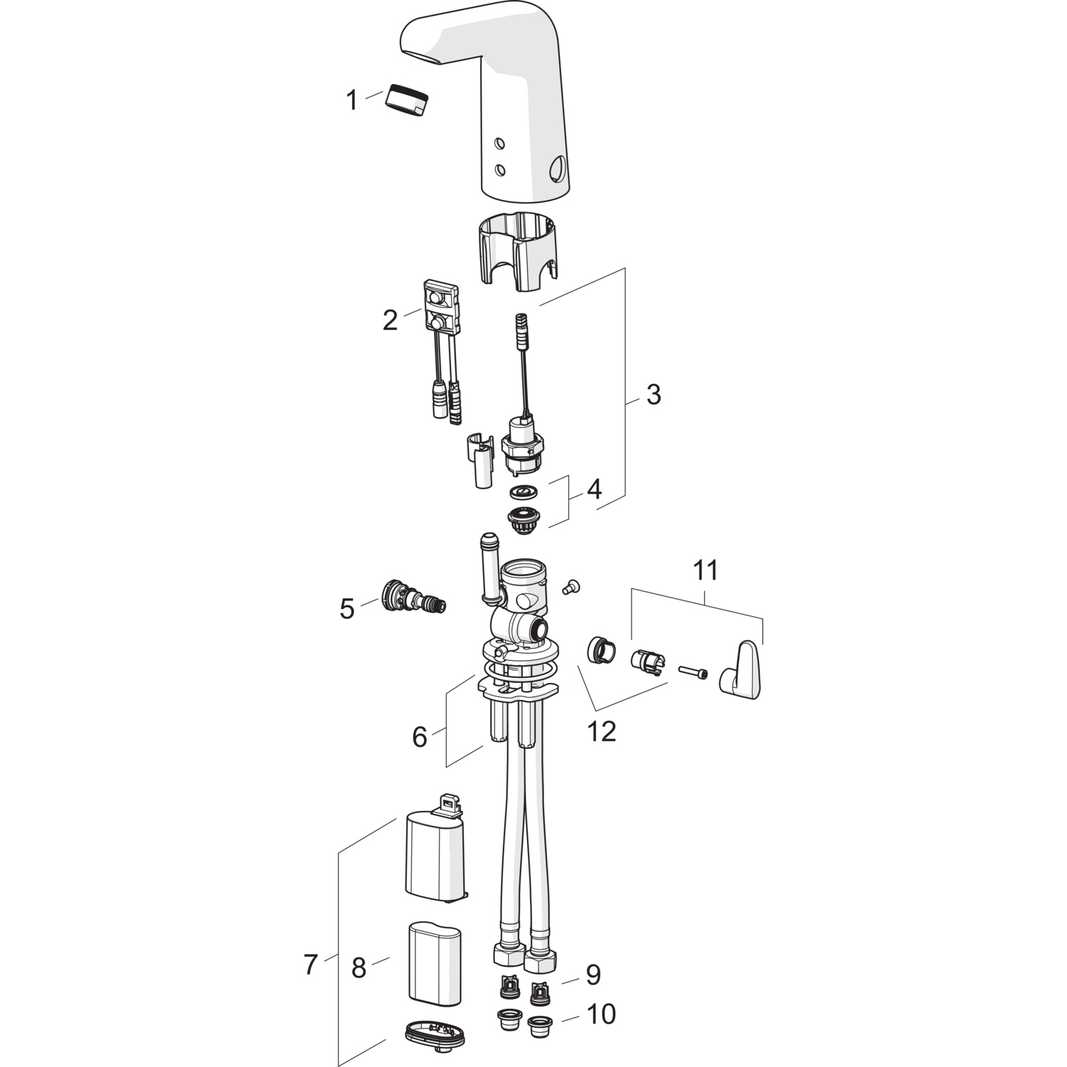 Hansa Waschtischarmatur, elektronisch „Medipro“ Ausladung 117 mm in Chrom Hansa Waschtischarmatur, elektronisch „Medipro“ Ausladung 117 mm in Chrom