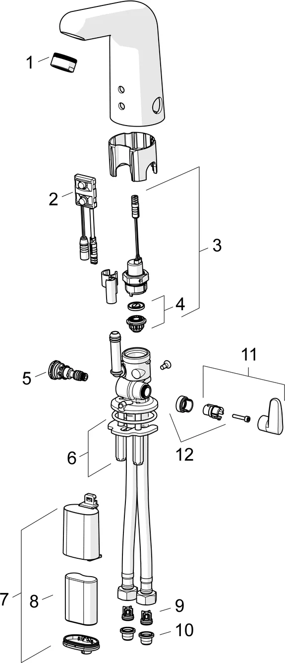 Hansa Waschtischarmatur, elektronisch „Medipro“ Ausladung 117 mm in Chrom Hansa Waschtischarmatur, elektronisch „Medipro“ Ausladung 117 mm in Chrom