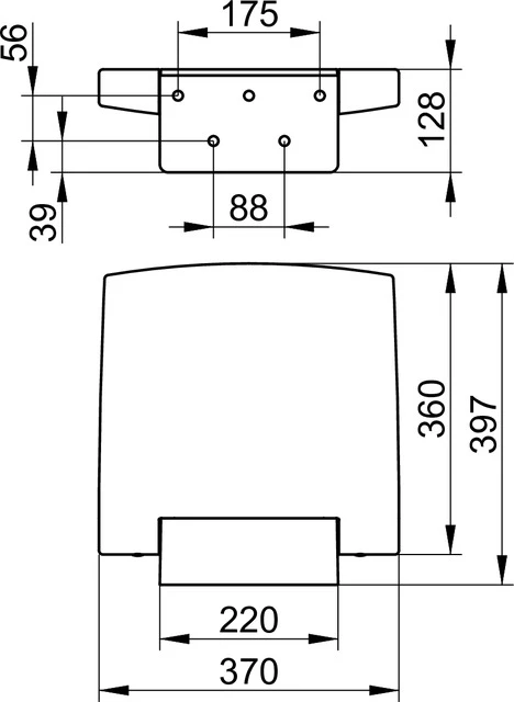 Plan 14983170037 Klappsitz Wandmontage Aluminium lackiert/lichtgrau