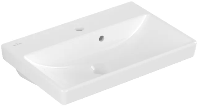 Villeroy & Boch Wandwaschtisch „Avento“ Compact 550 × 370 × 155 mm, für Becken mittig, mit Hahnlochbohrung, Hahnlochposition mittig in Weiß Alpin, mit CeramicPlus Villeroy & Boch Wandwaschtisch „Avento“ Compact 550 × 370 × 155 mm, für Becken mittig, mit Hahnlochbohrung, Hahnlochposition mittig in Weiß Alpin, mit CeramicPlus