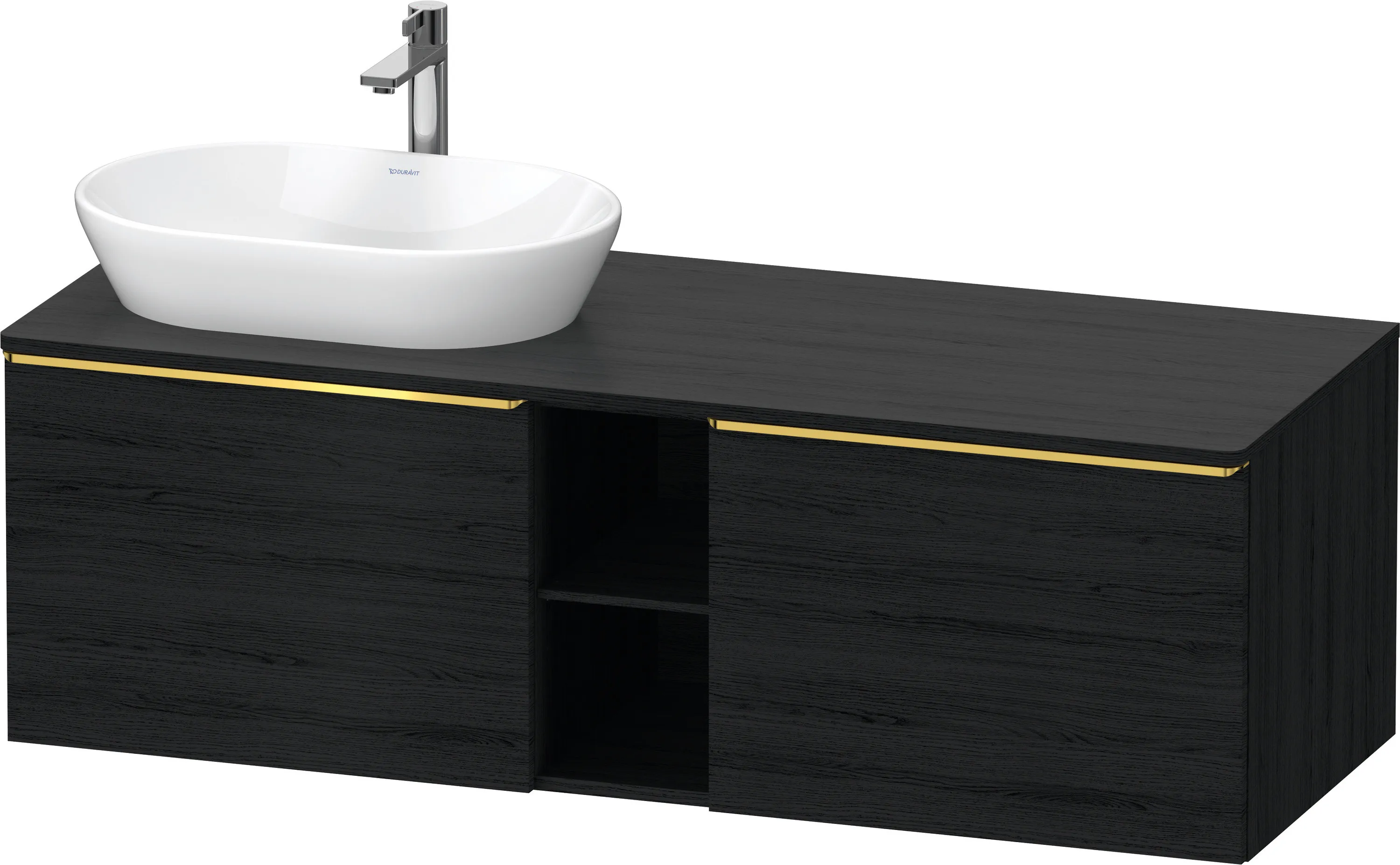 Duravit Waschtischunterschrank wandhängend „D-Neo“ 140 × 45,9 × 55 cm Eiche Schwarz