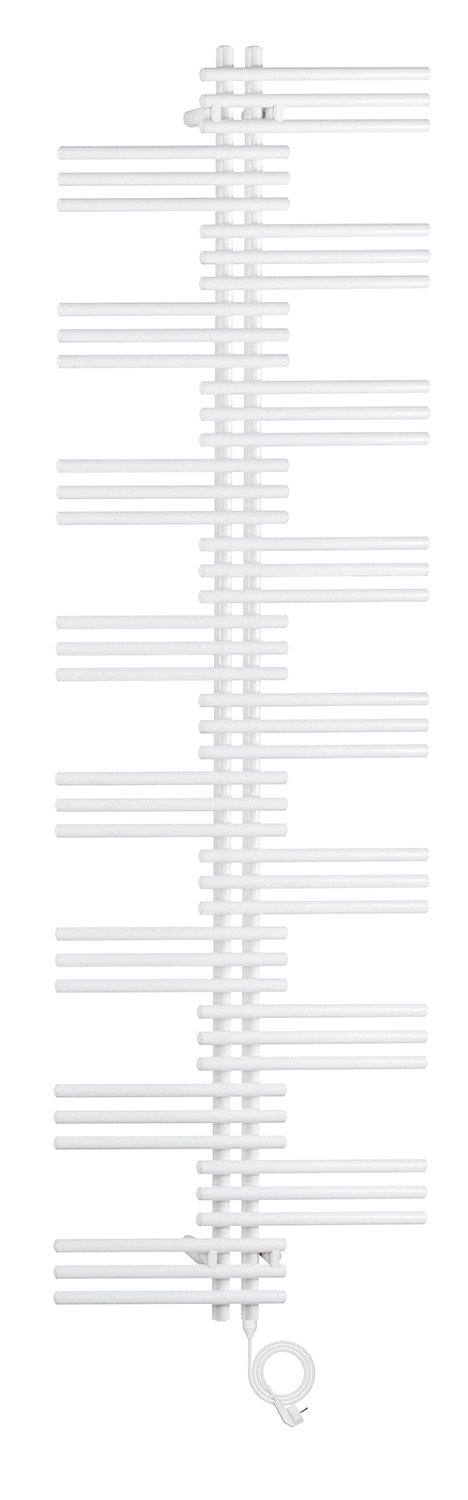Zehnder Design-Handtuchwärmer „Yucca“ 80 × 134 cm in Verkehrsweiß (RAL 9016, glänzend)