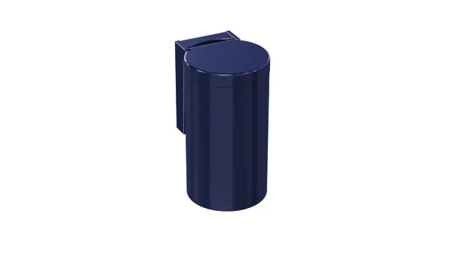 HEWI Abfallbehälter Serie 477, Polyamid, Inhalt ca. 6 Liter, H: 330 mm, T: 210 mm, D: 180 mm, Wandmontage, HEWI Farbe 50 (Stahlblau)