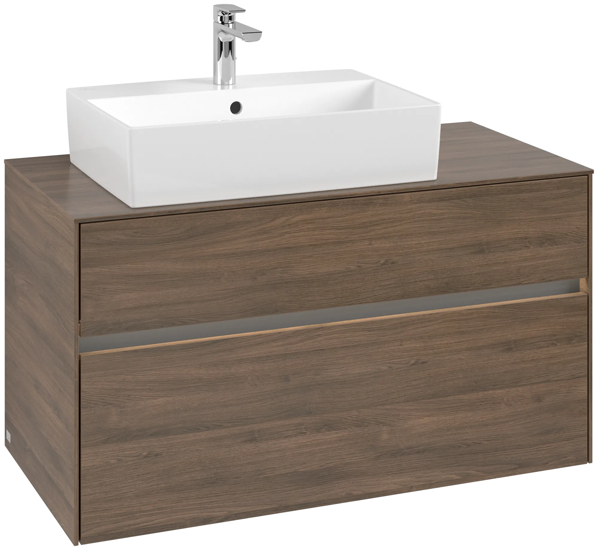 Villeroy & Boch Waschbeckenunterschrank Collaro Arizona Oak, 1000x548x500 mm, mit Beleuchtung und SoftClosing, Eckig