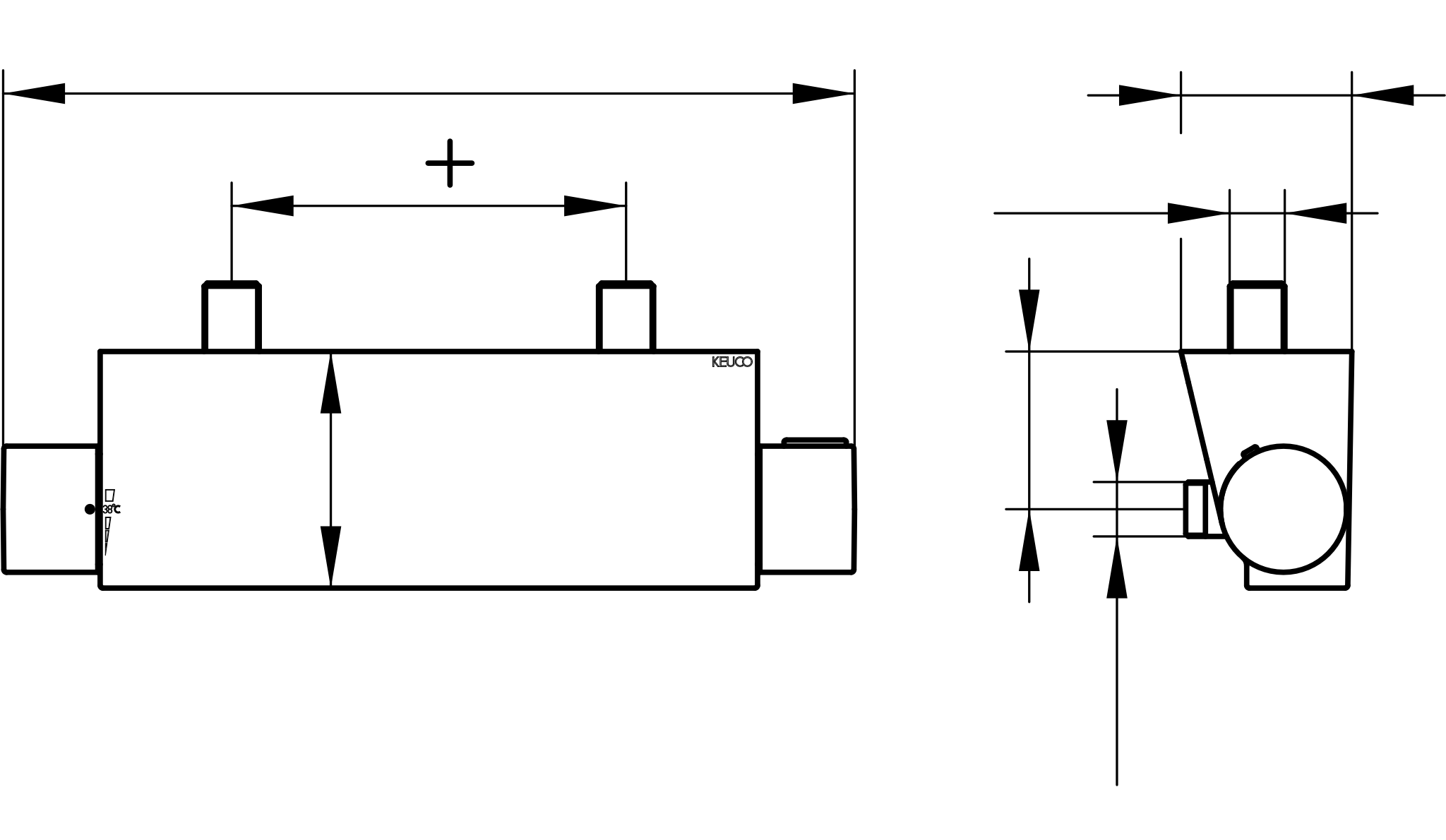 Edition 11 51126130100 Thermostatbatterie DN15 für Brause Schwarzchrom gebürstet