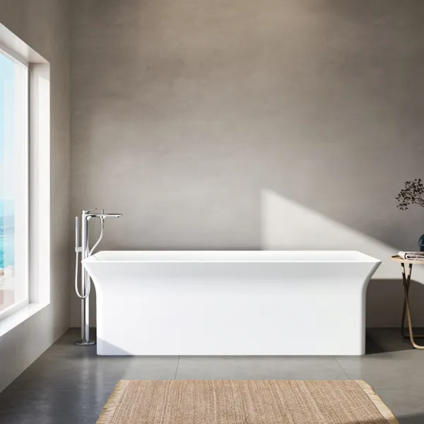 freistehende Badewannenarmatur Conca mit Stick-Handbrause Ausladung 204mm Brushed Gold freistehende Badewannenarmatur Conca mit Stick-Handbrause Ausladung 204mm Brushed Gold