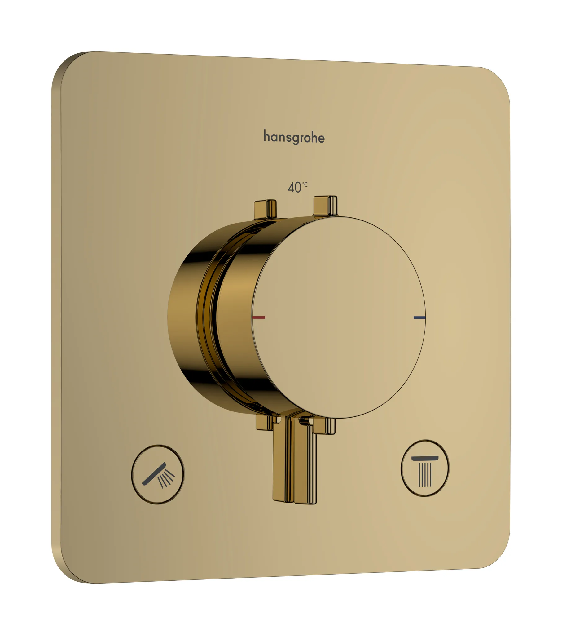 Hansgrohe Unterputz-Armatur „Ecostat Comfort Q“ Ausladung 0 mm in Polished Gold Optic