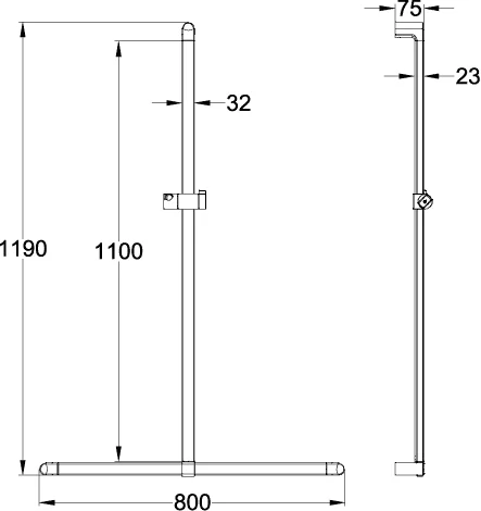 Villeroy & Boch ViCareDESIGN Handlauf Aluminium 800 mm