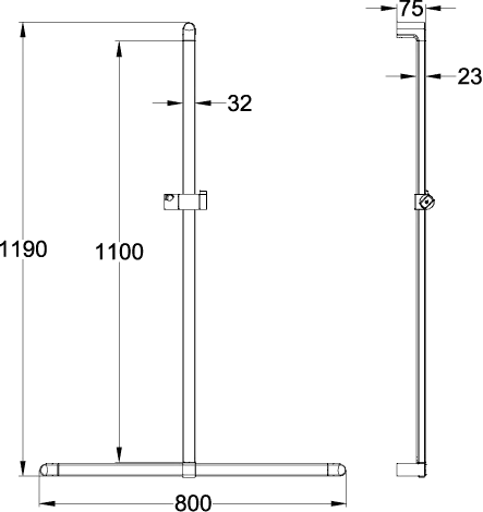 Villeroy & Boch ViCareDESIGN Handlauf Aluminium 800 mm Villeroy & Boch ViCareDESIGN Handlauf Aluminium 800 mm