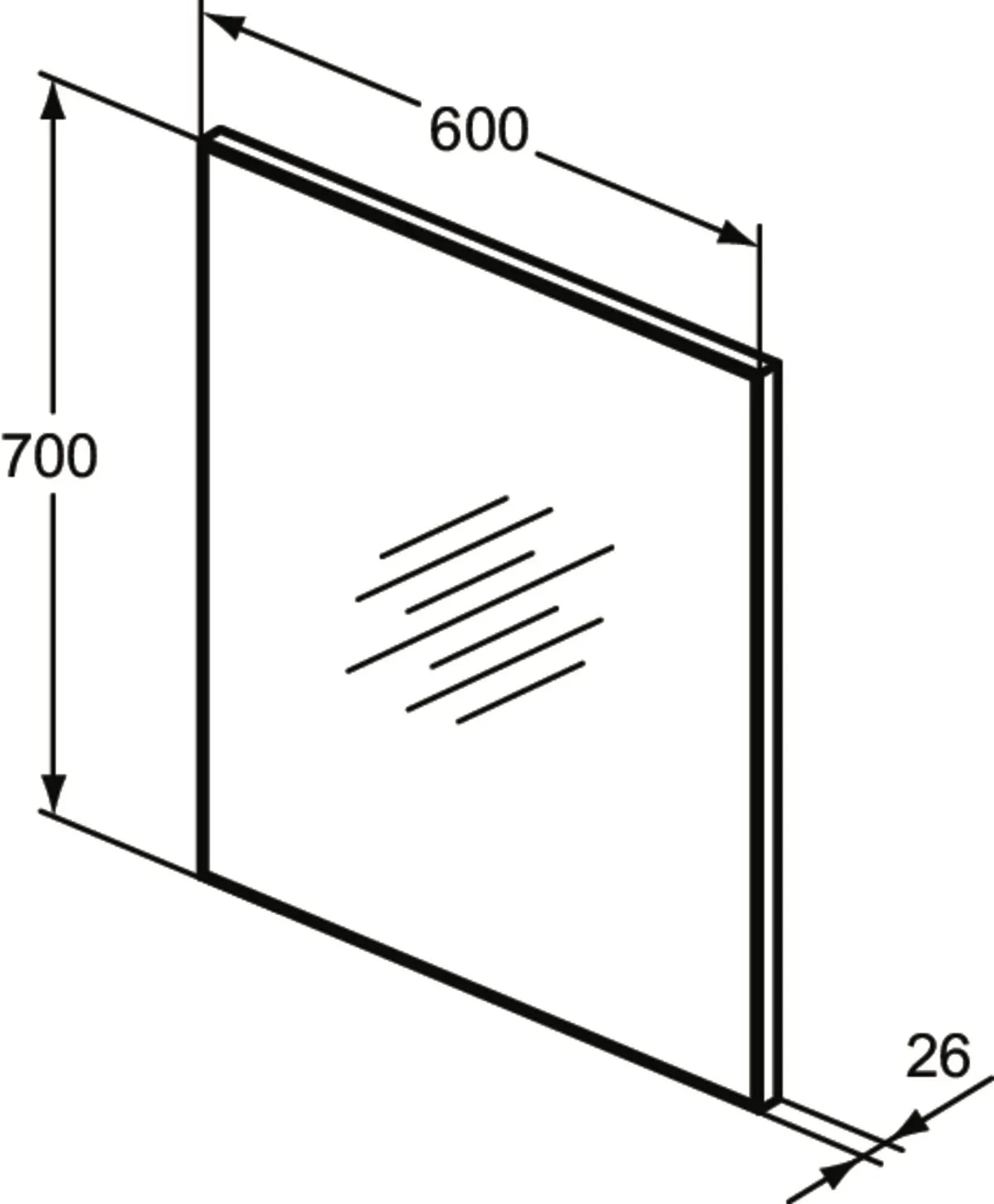 Ideal Standard Mirror&Light Wandspiegel T3355BH, 600x26x700mm, Neutral Ideal Standard Mirror&Light Wandspiegel T3355BH, 600x26x700mm, Neutral