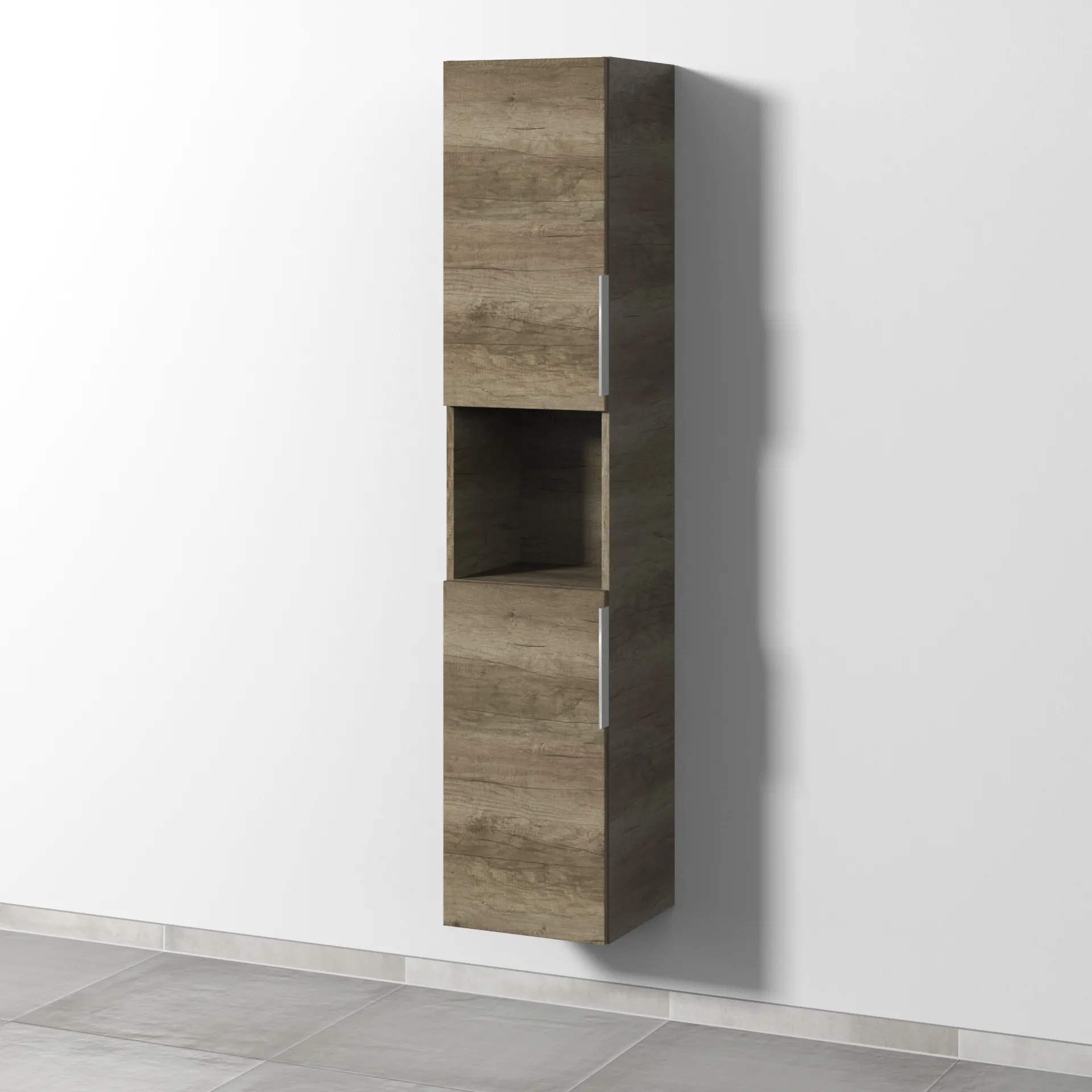 Sanipa Hochschrank „3way“ 350 × 1700 × 345 mm Anschlag links, in Eiche Nebraska, Anschlag links