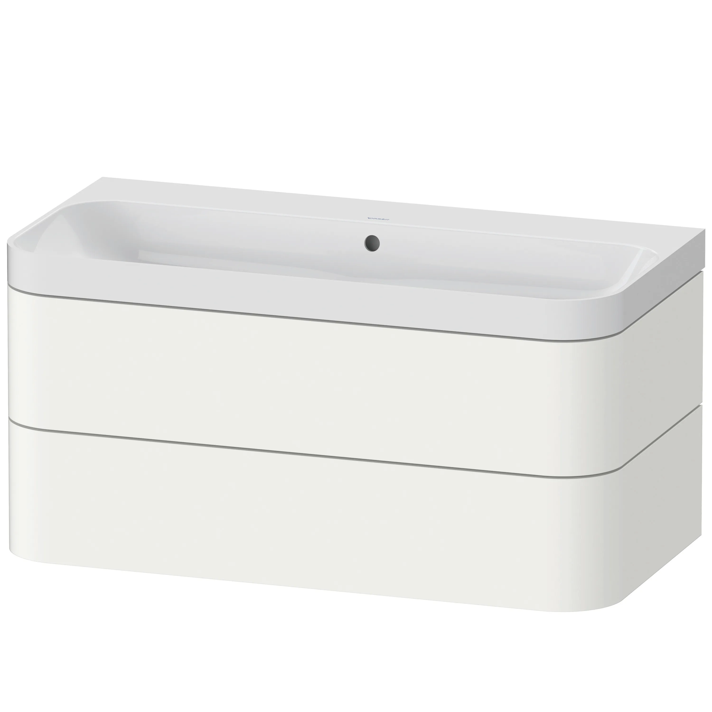 Duravit Waschtischunterschrank c-shaped Set wandhängend „Happy D.2 Plus“ 97,5 × 48 × 49 cm Weiß Supermatt