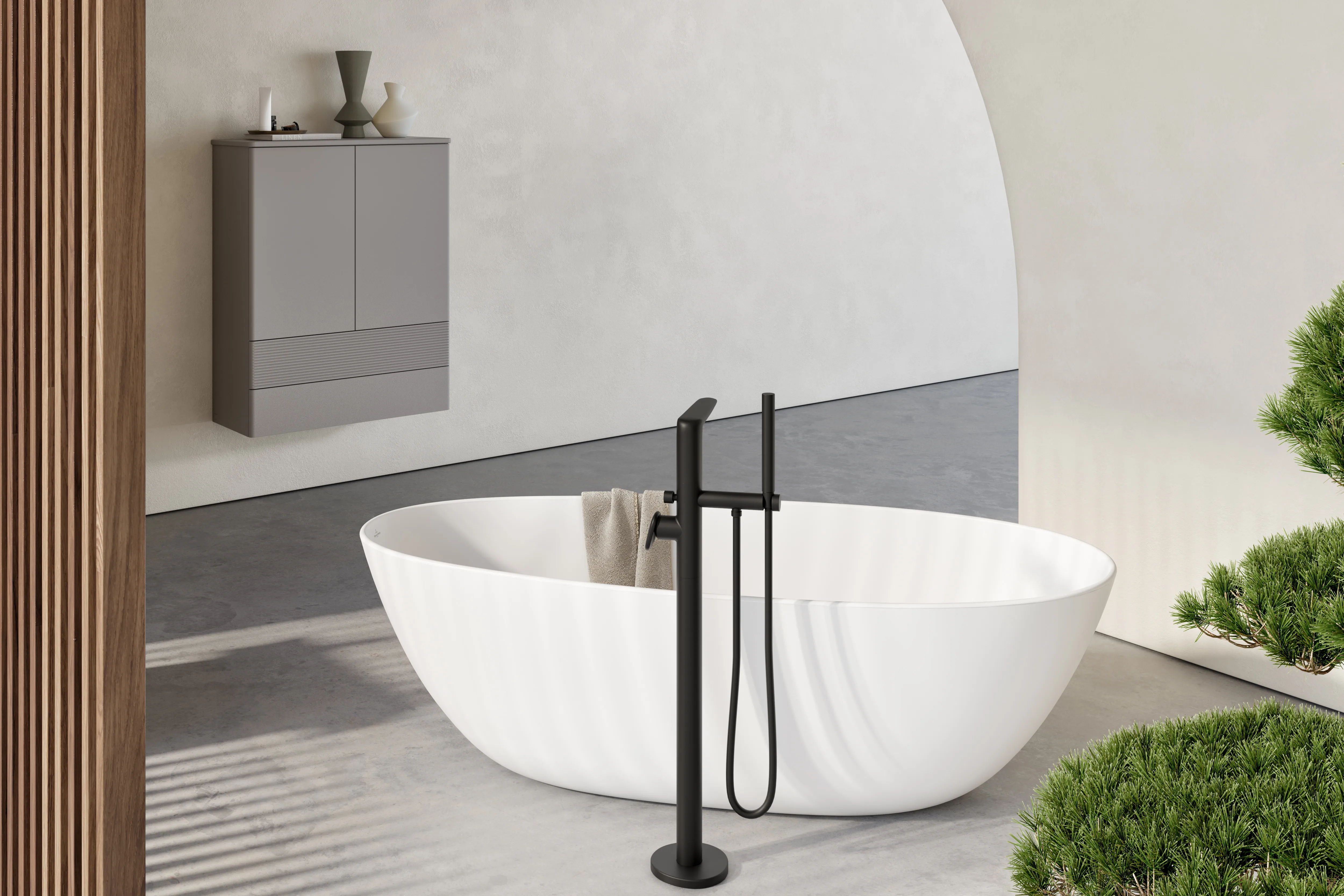 Villeroy & Boch Badewanne „Antao“ freistehend oval 170 × 75 cm in Stone White Villeroy & Boch Badewanne „Antao“ freistehend oval 170 × 75 cm in Stone White