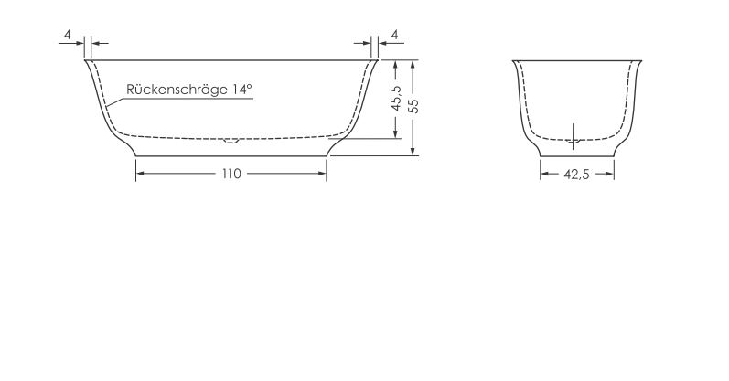 repaBAD Badewanne „Pescara F“ freistehend oval 170 × 75 cm