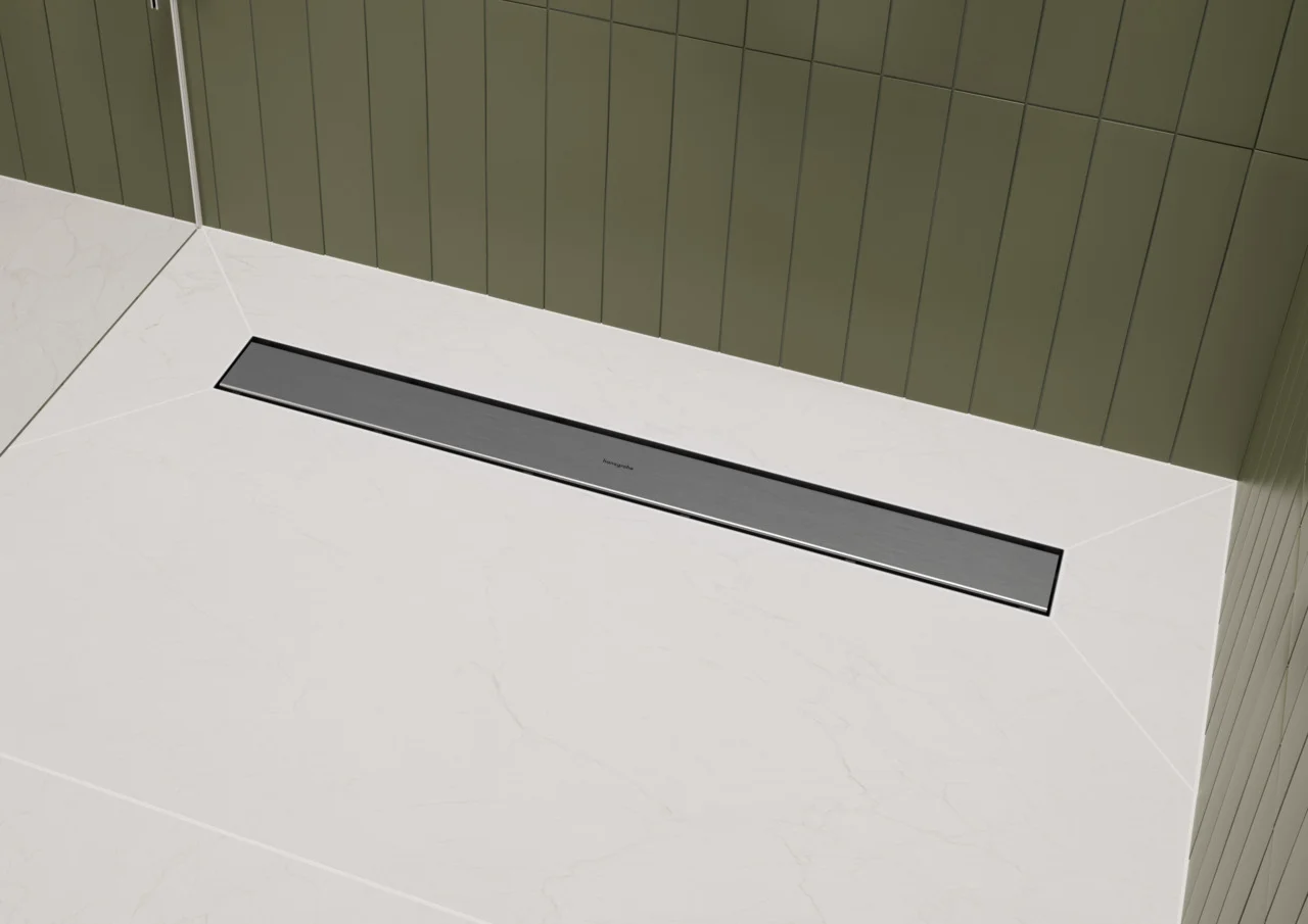 Hansgrohe RainDrain Go Komplettset Duschrinne 1200 mm rückseitig befliessbar Edelstahl V2A DN40/DN50 Standard-/flache Installation