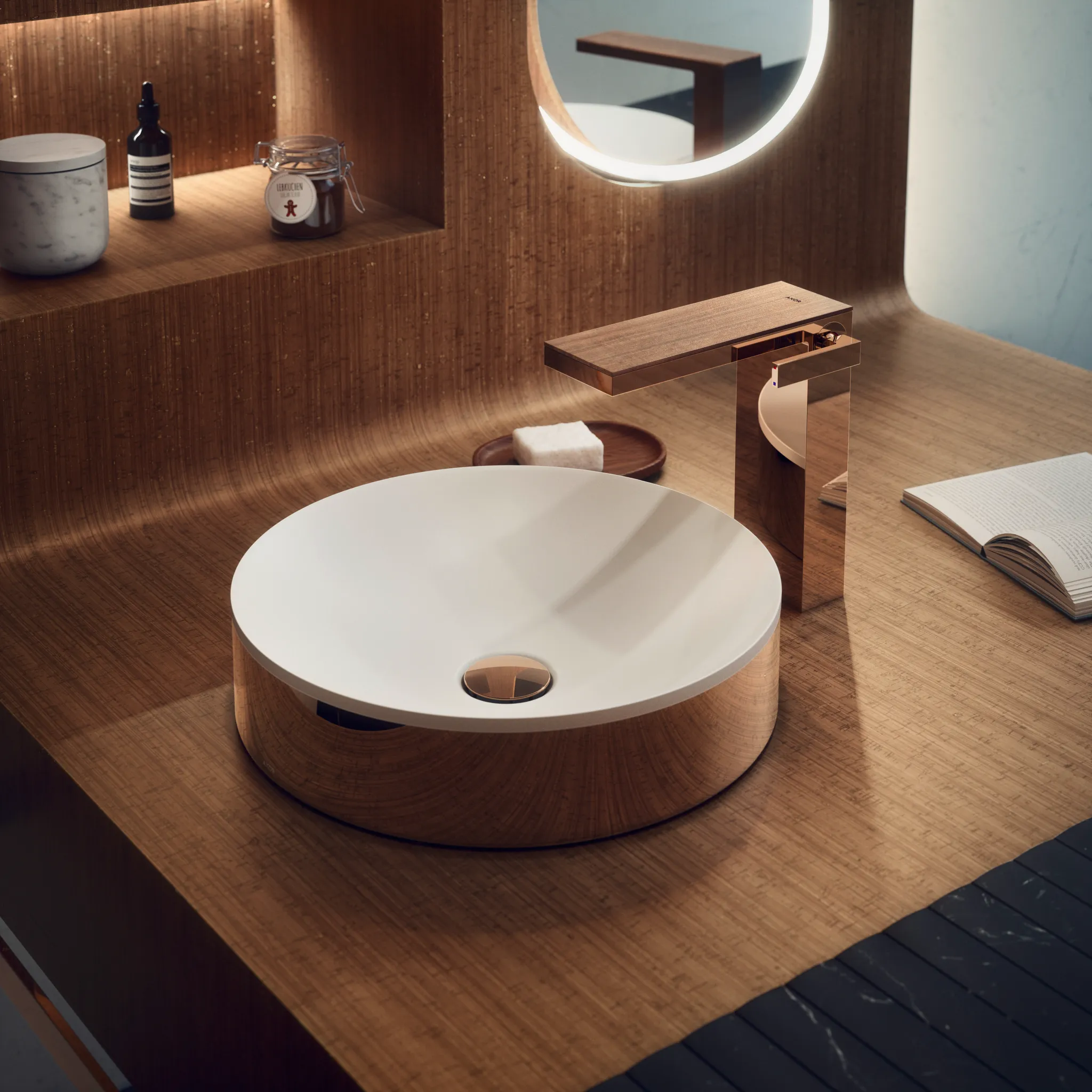 Hansgrohe AXOR MyEdition Mischer, Platte 245 Amerikanischer Nussbaum Hansgrohe AXOR MyEdition Mischer, Platte 245 Amerikanischer Nussbaum