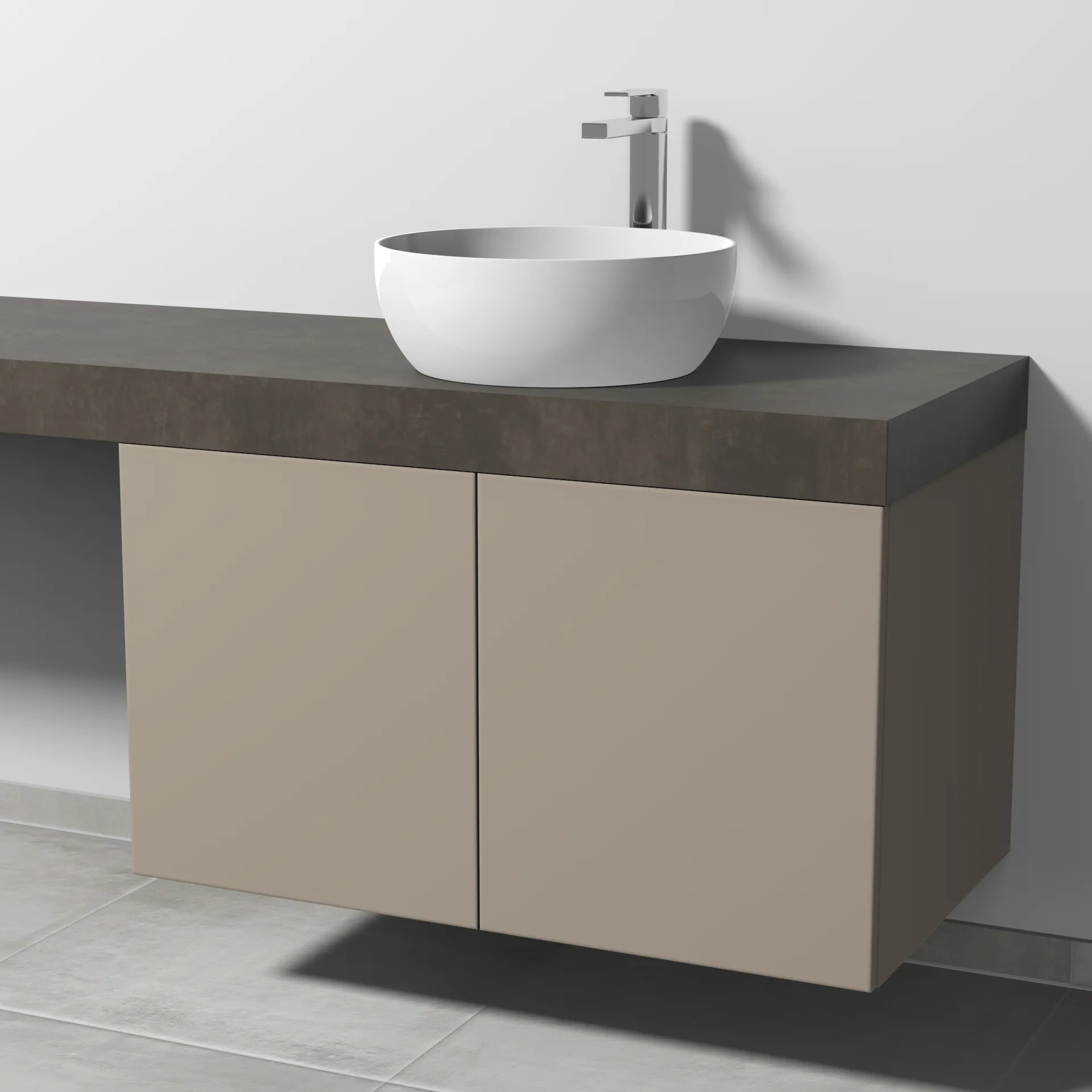 Sanipa Waschtischunterschrank „2morrow“ 900 × 510 × 520 mm in Sandgrau (matt)