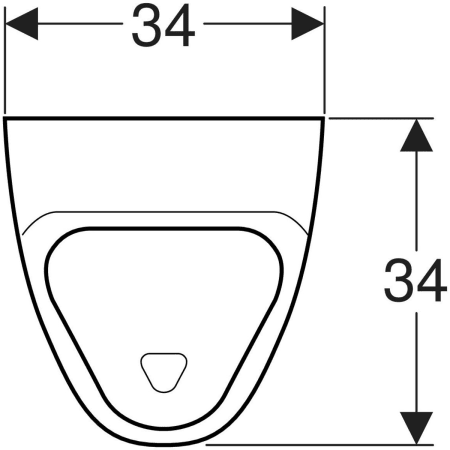 Urinal „Alivio“, Zulauf von oben, Befestigung verdeckt, ohne Zielobjekt 34 × 57 × 34 cm 