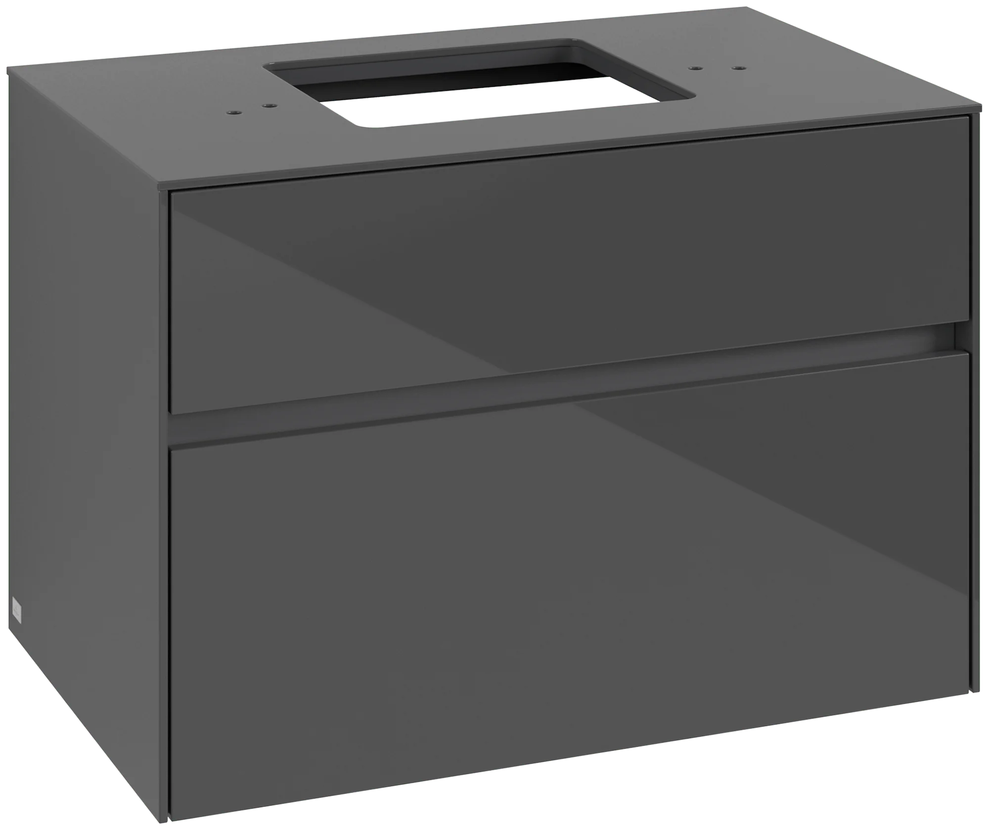 Villeroy & Boch Waschbeckenunterschrank Collaro C12400, Eckig Glossy Grey, 800x548x500mm, 39kg, mit SoftClosing, Wandmontage