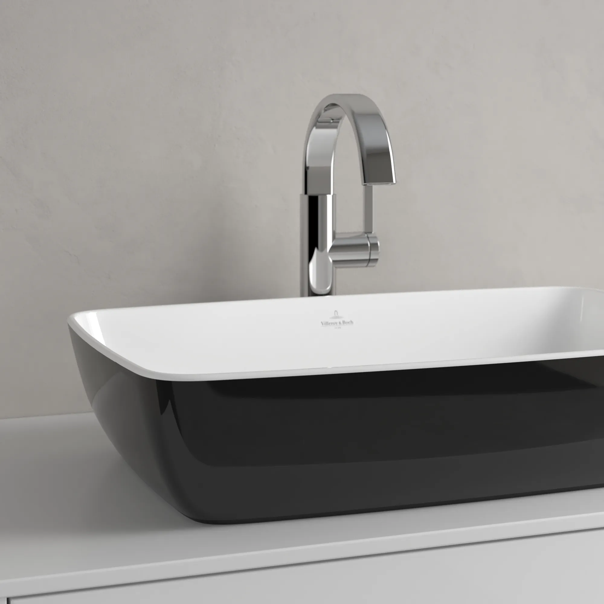 Villeroy & Boch Aufsatzwaschbecken Artis, 580x385x130 mm, Coal Black, TitanCeram, Classic, ohne Überlauf Villeroy & Boch Aufsatzwaschbecken Artis, 580x385x130 mm, Coal Black, TitanCeram, Classic, ohne Überlauf