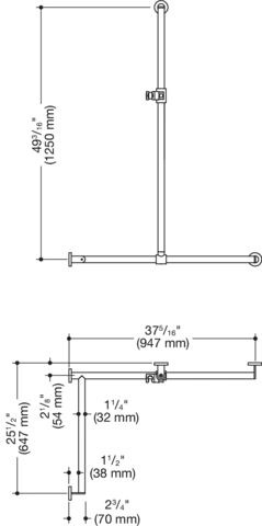 HEWI Haltegriff Ausführung links „System 900“ in Anthrazitgrau HEWI Haltegriff Ausführung links „System 900“ in Anthrazitgrau
