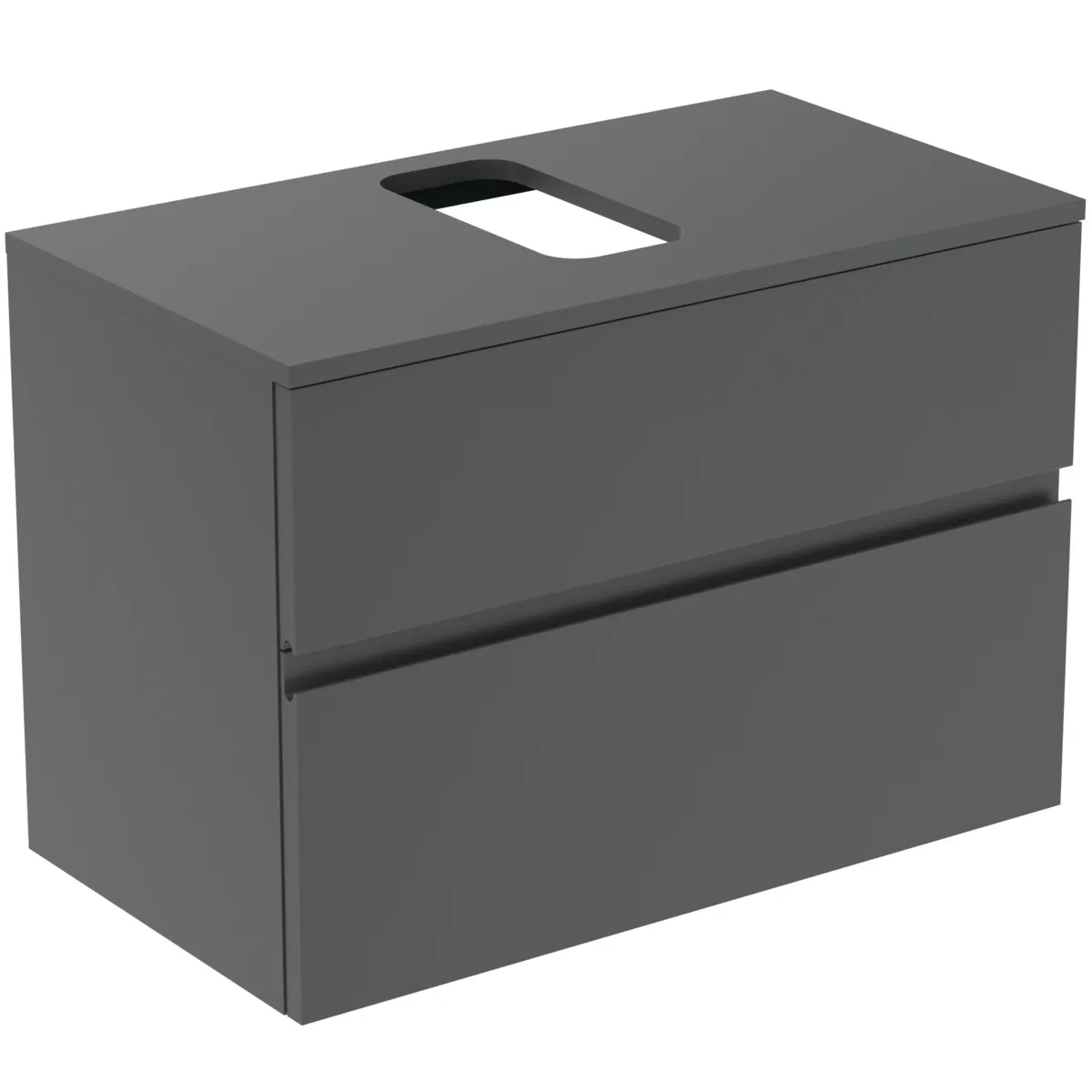 Ideal Standard Waschtischunterschrank Finesse Anthrazit matt, 802x440x558 mm, 2 Schubladen mit Softclose-Mechanismus Ideal Standard Waschtischunterschrank Finesse Anthrazit matt, 802x440x558 mm, 2 Schubladen mit Softclose-Mechanismus