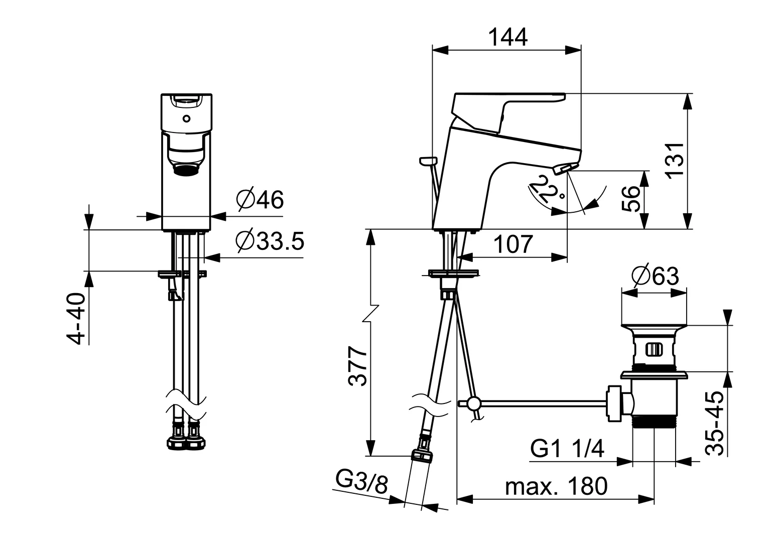 HansaPRIMO Waschtischarmatur HansaPRIMO 4940 Zugstangenablaufgarnitur Ausladung 107 mm DN15 Chrom HansaPRIMO Waschtischarmatur HansaPRIMO 4940 Zugstangenablaufgarnitur Ausladung 107 mm DN15 Chrom