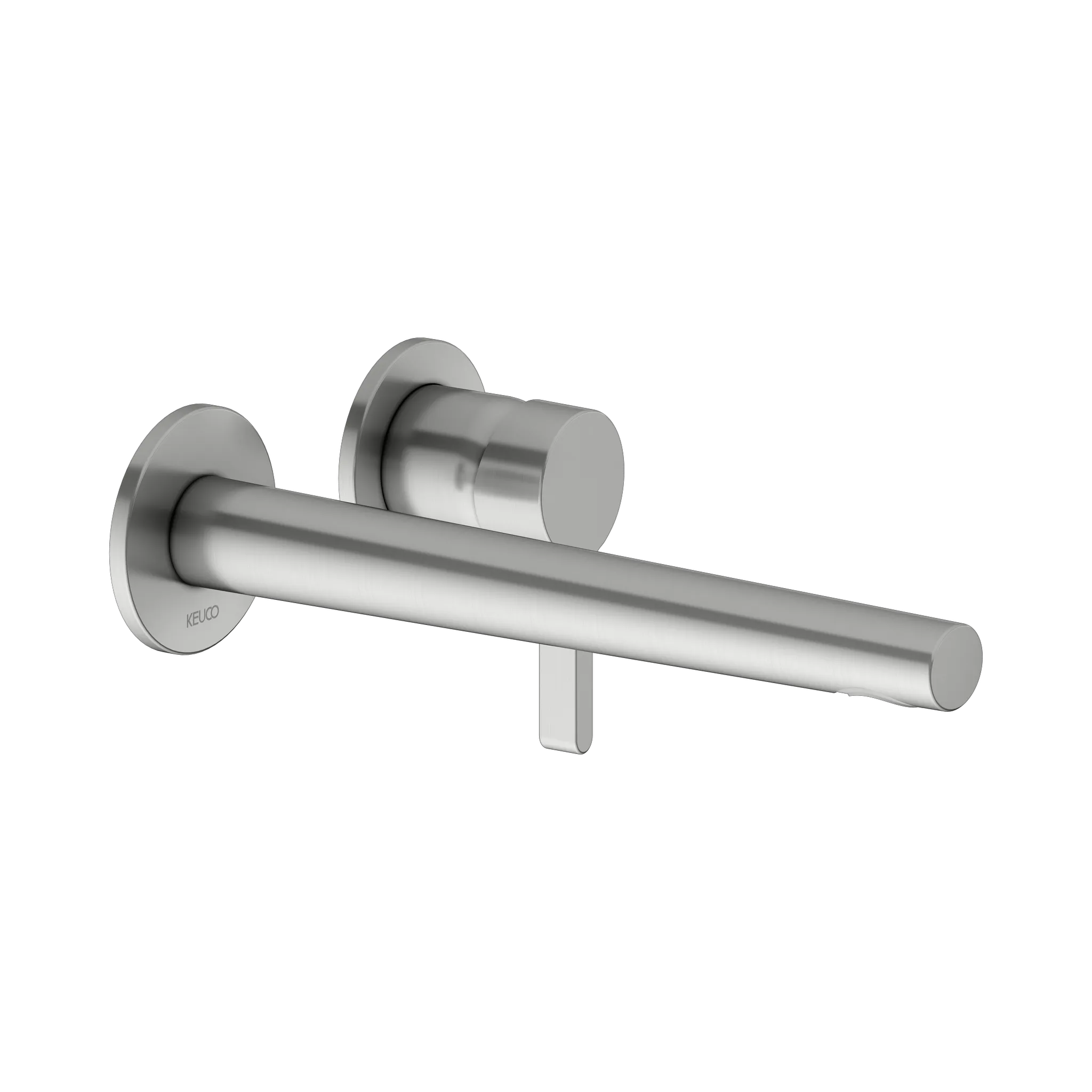 KEUCO EDITION 400 Einhebel-Waschtischmischer Unterputz 2 Loch Wandmontage Ausladung 243 mm Edelstahl-finish