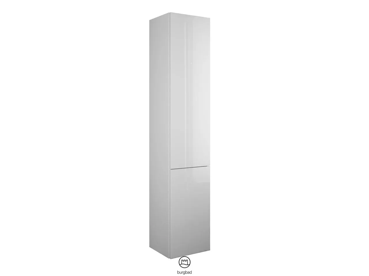 Hochschrank Yumo von burgbad – 350 mm breit, 1760 mm hoch, 2 Türen, 4 Glaseinlegeböden, Tiefe 320 mm