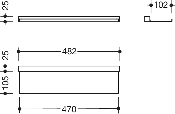 HEWI Wandprofil mit Ablage in Signalweiß matt HEWI Wandprofil mit Ablage in Signalweiß matt