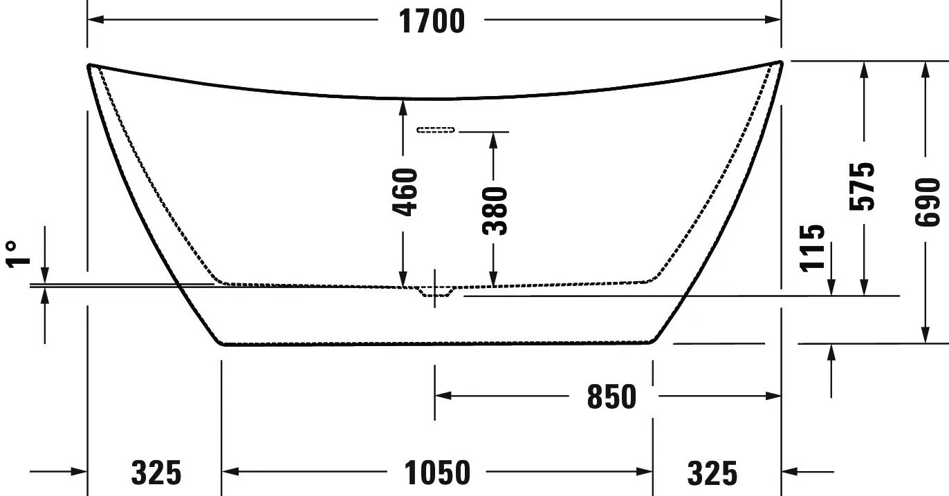 Duravit Badewanne „DuraVato“ freistehend oval 1700 × 800 mm in Weiß Duravit Badewanne „DuraVato“ freistehend oval 1700 × 800 mm in Weiß
