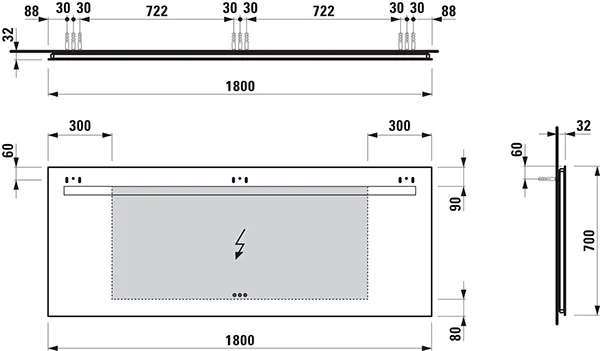 Laufen Spiegel „LEELO“ in Aluminium, glanzeloxiert Laufen Spiegel „LEELO“ in Aluminium, glanzeloxiert