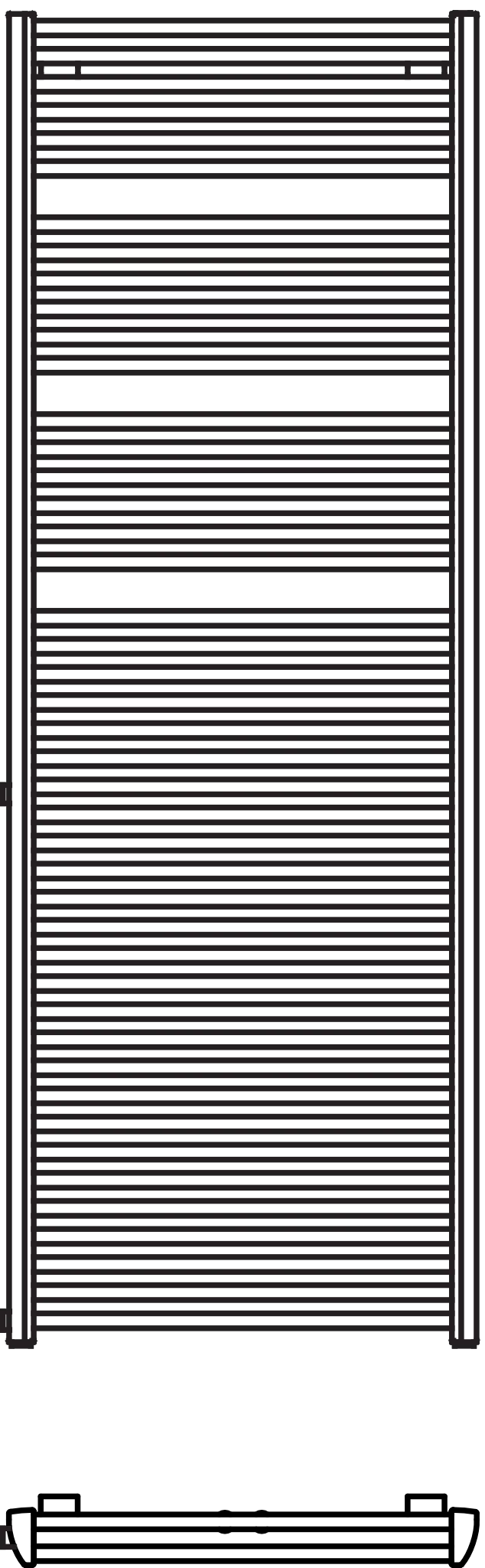 Arbonia Design-Heizkörper „Duolino® Flex“ 63,4 × 179,6 cm in glanzsilber Metallic