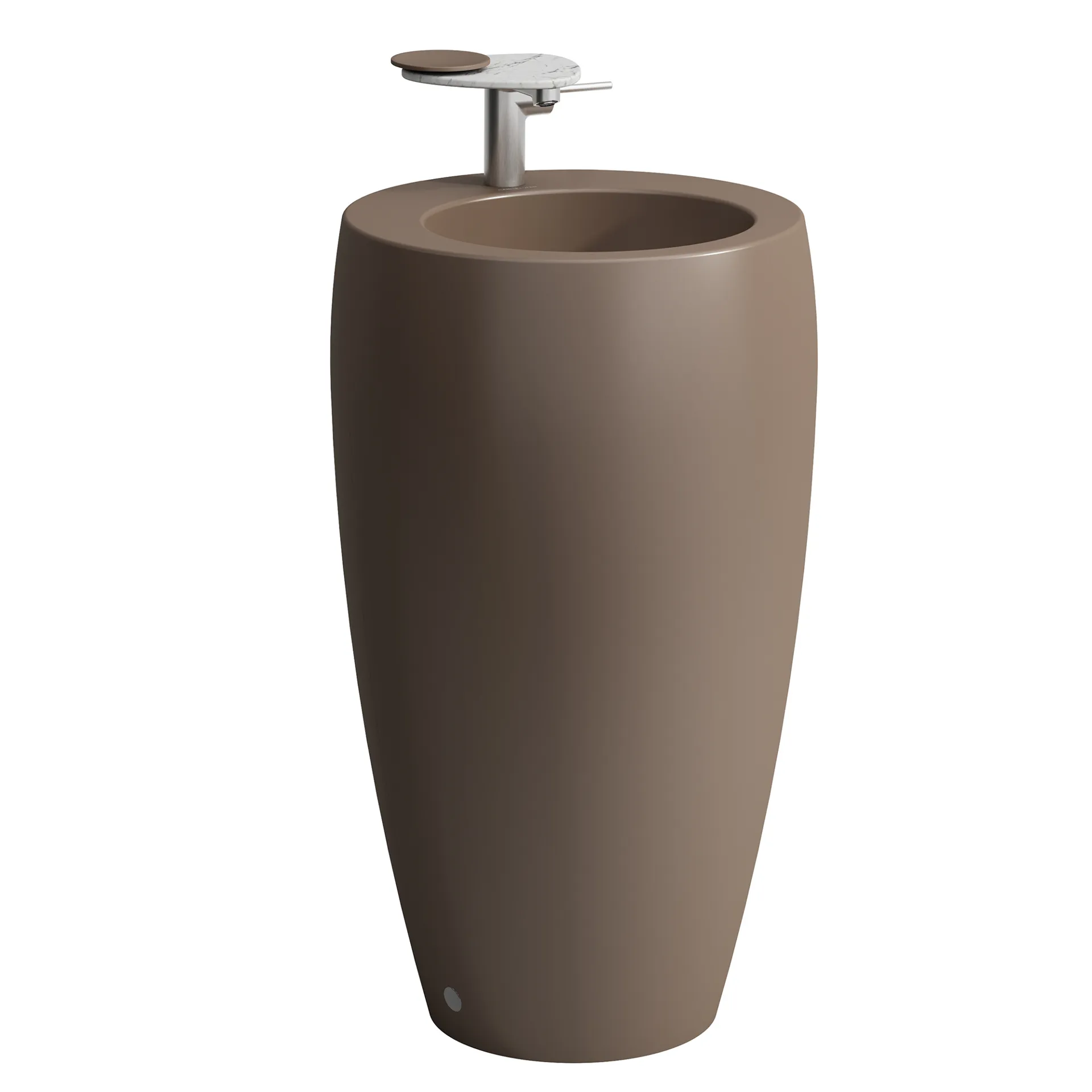 Waschbecken „Ilbagnoalessi“, Hahnlochposition mittig in Kaffee matt Waschbecken „Ilbagnoalessi“, Hahnlochposition mittig in Kaffee matt