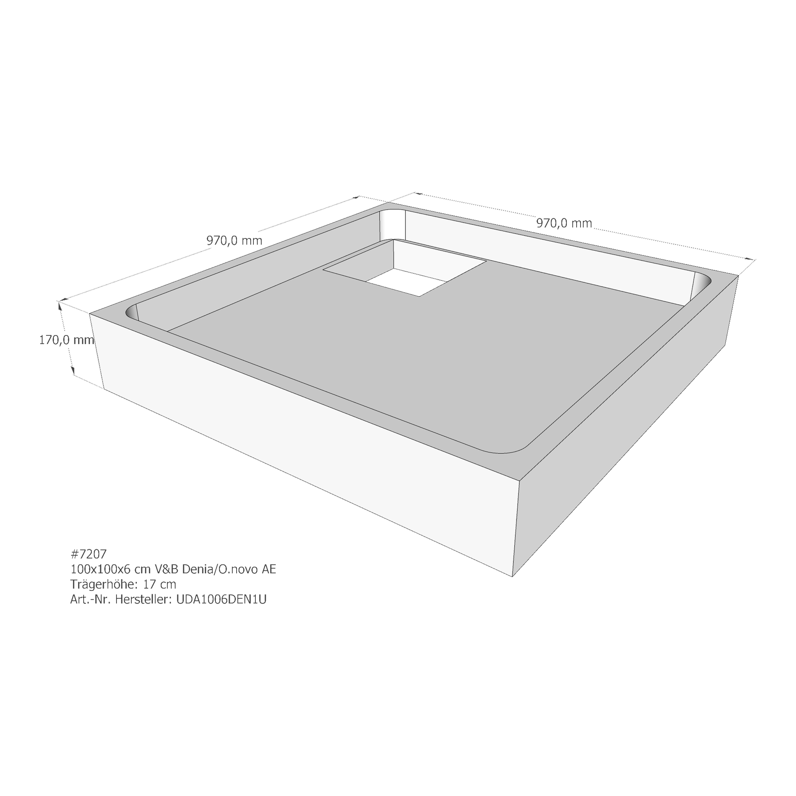Duschwannenträger für Villeroy & Boch O.novo/Denia 100 × 100 × 6 cm