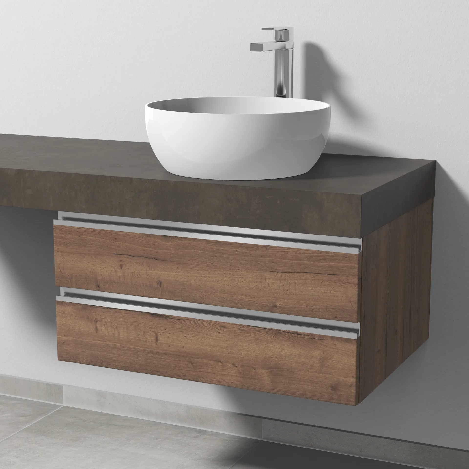 Sanipa Waschtischunterschrank „2morrow“ 700 × 340 × 520 mm in Eiche Tabak